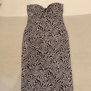 Strapless black & beige Nicole Miller dress